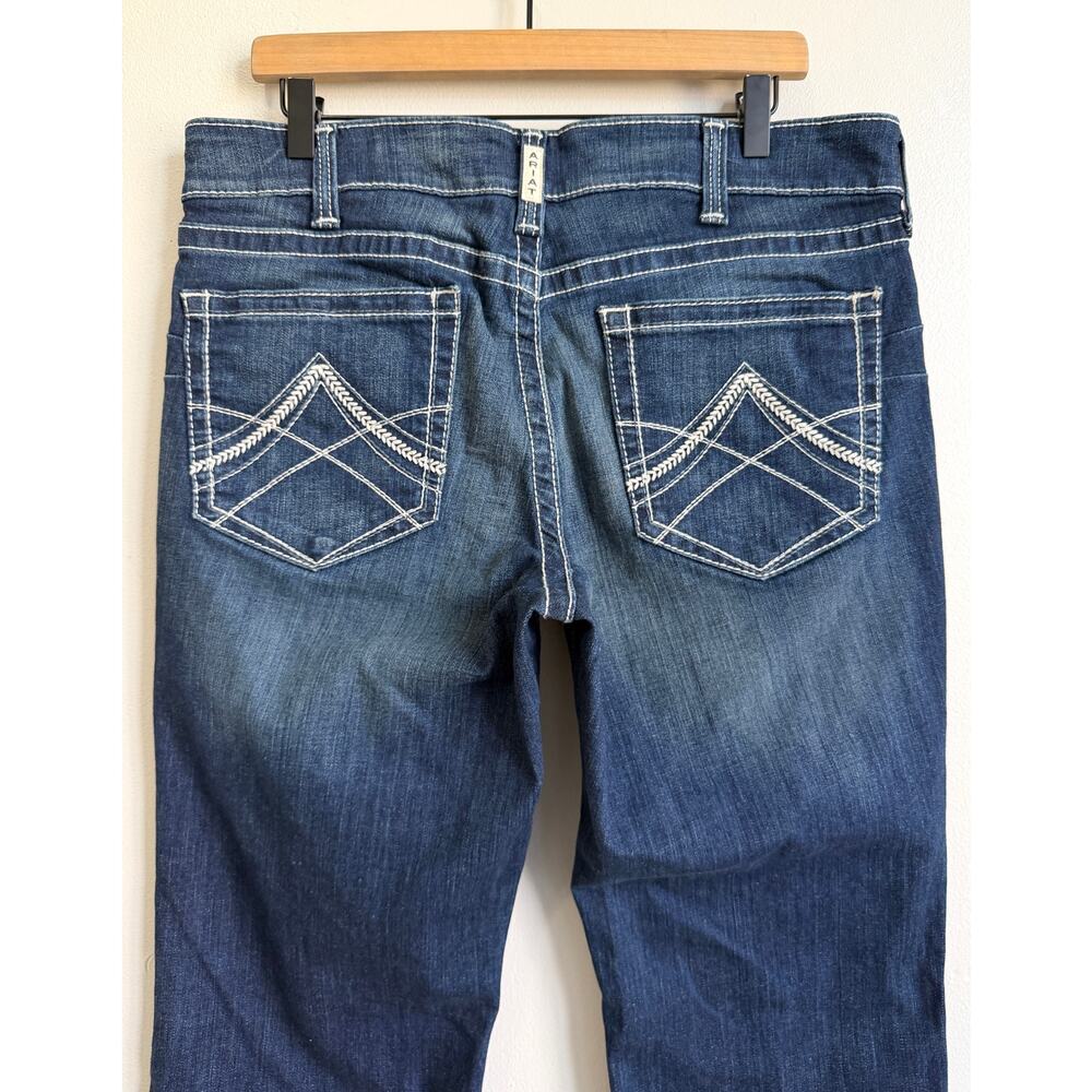 Ariat R.E.A.L. Straight Leg Jean Ocean Blue 33 Long Cowgirl Western Rodeo Casual - Picture 8 of 12